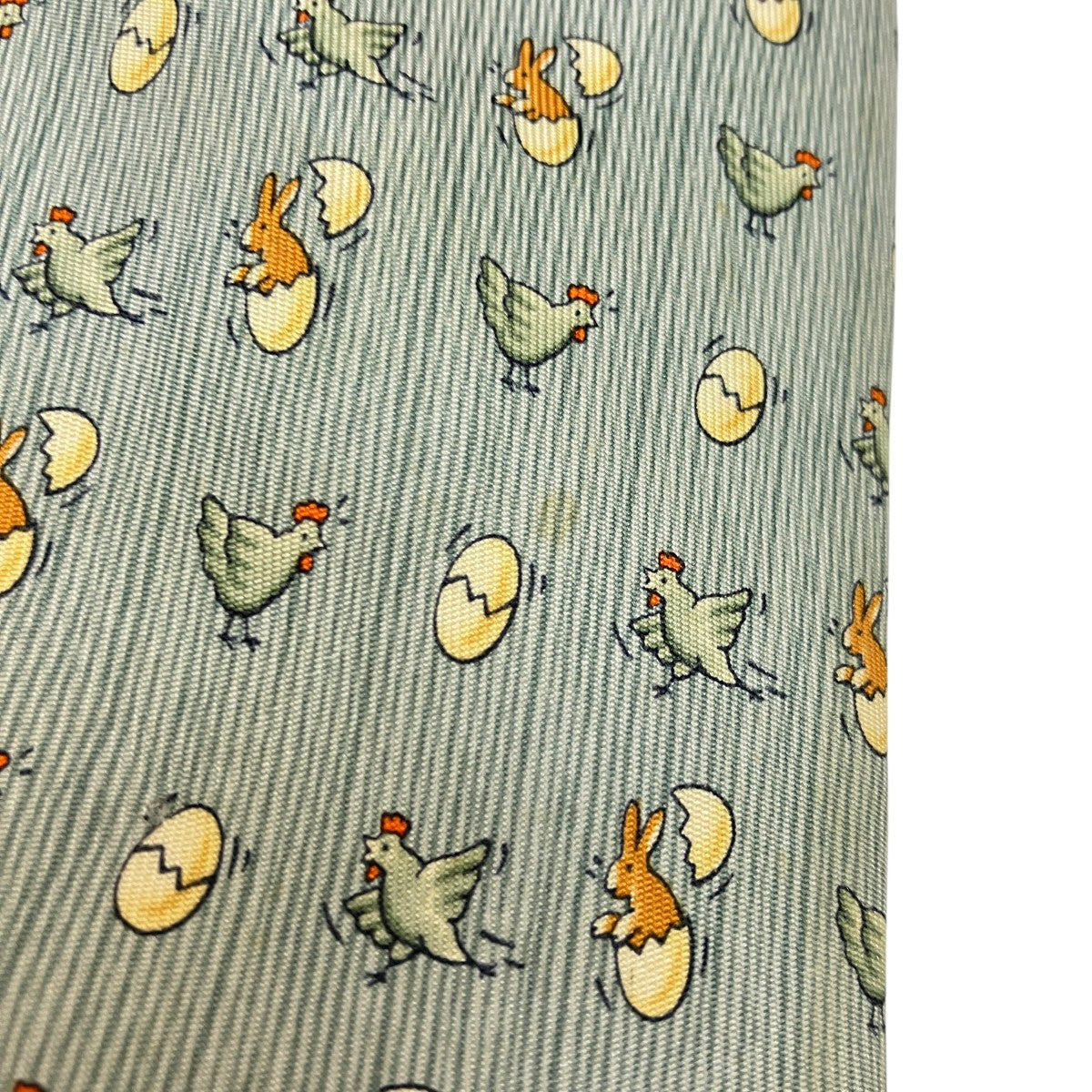 HERMES ウサギ＆ニワトリ柄ネクタイ 古着・中古-5枚目のアイテム画像