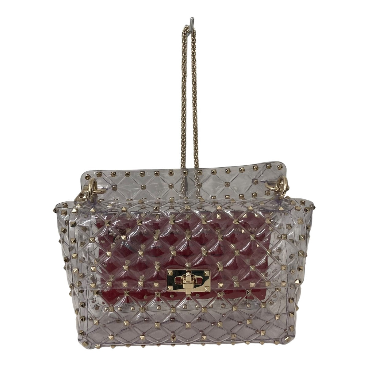 VALENTINO GARAVANI ロックスタッズ クリアチェーンショルダーバッグ 古着・中古-1枚目のアイテム画像