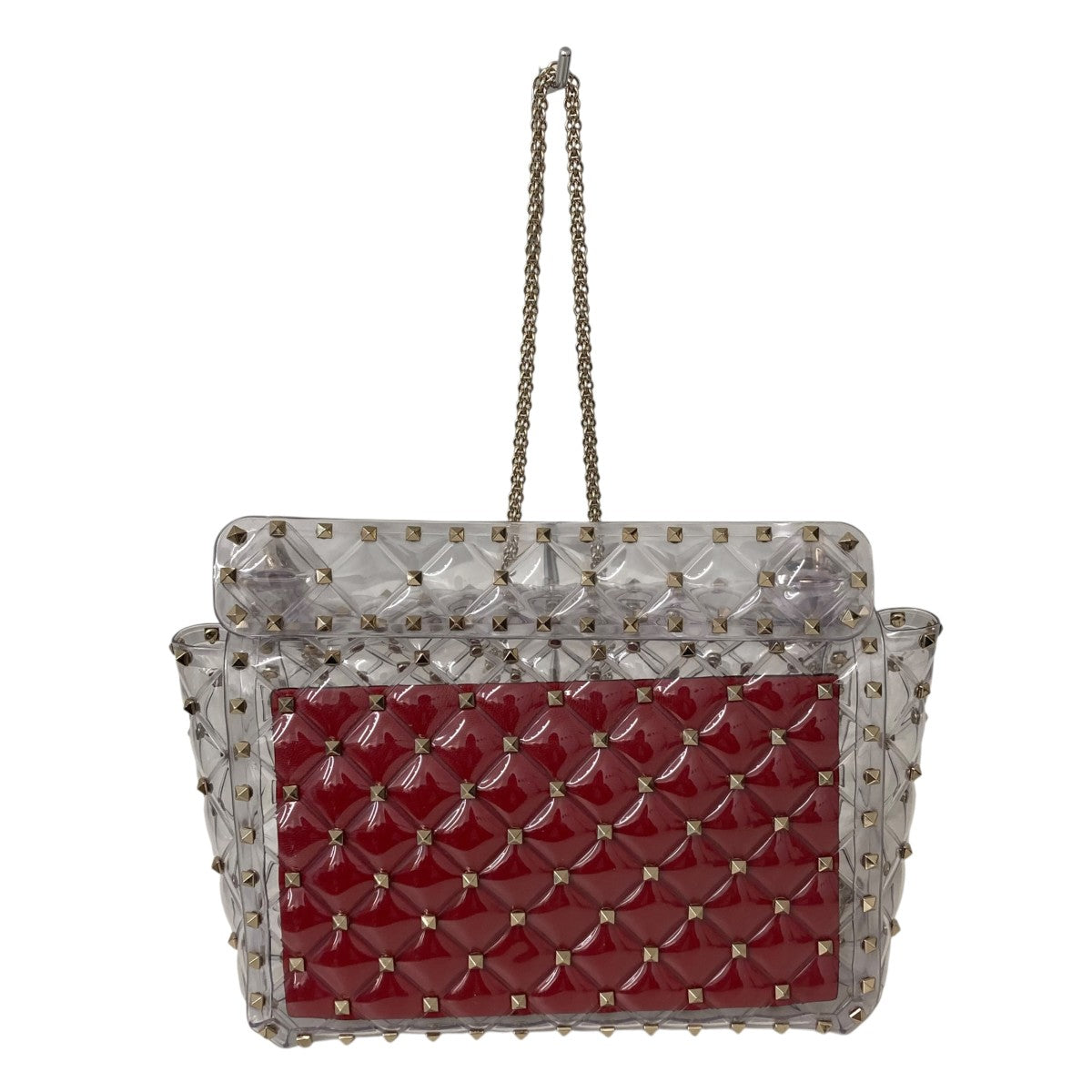 VALENTINO GARAVANI ロックスタッズ クリアチェーンショルダーバッグ 古着・中古-2枚目のアイテム画像