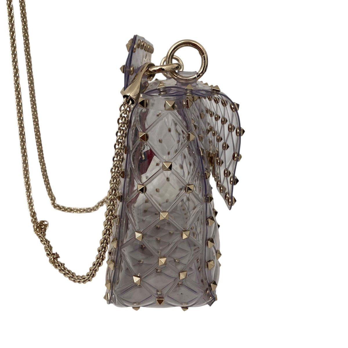VALENTINO GARAVANI ロックスタッズ クリアチェーンショルダーバッグ 古着・中古-3枚目のアイテム画像