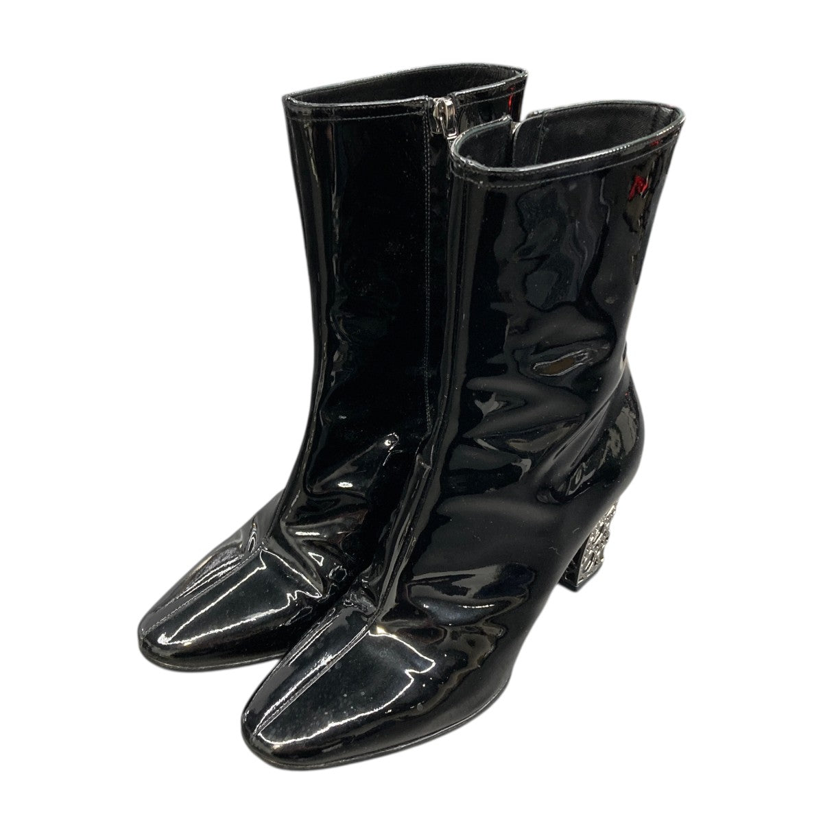 Christian Dior パテントヒールブーツ 古着・中古-1枚目のアイテム画像