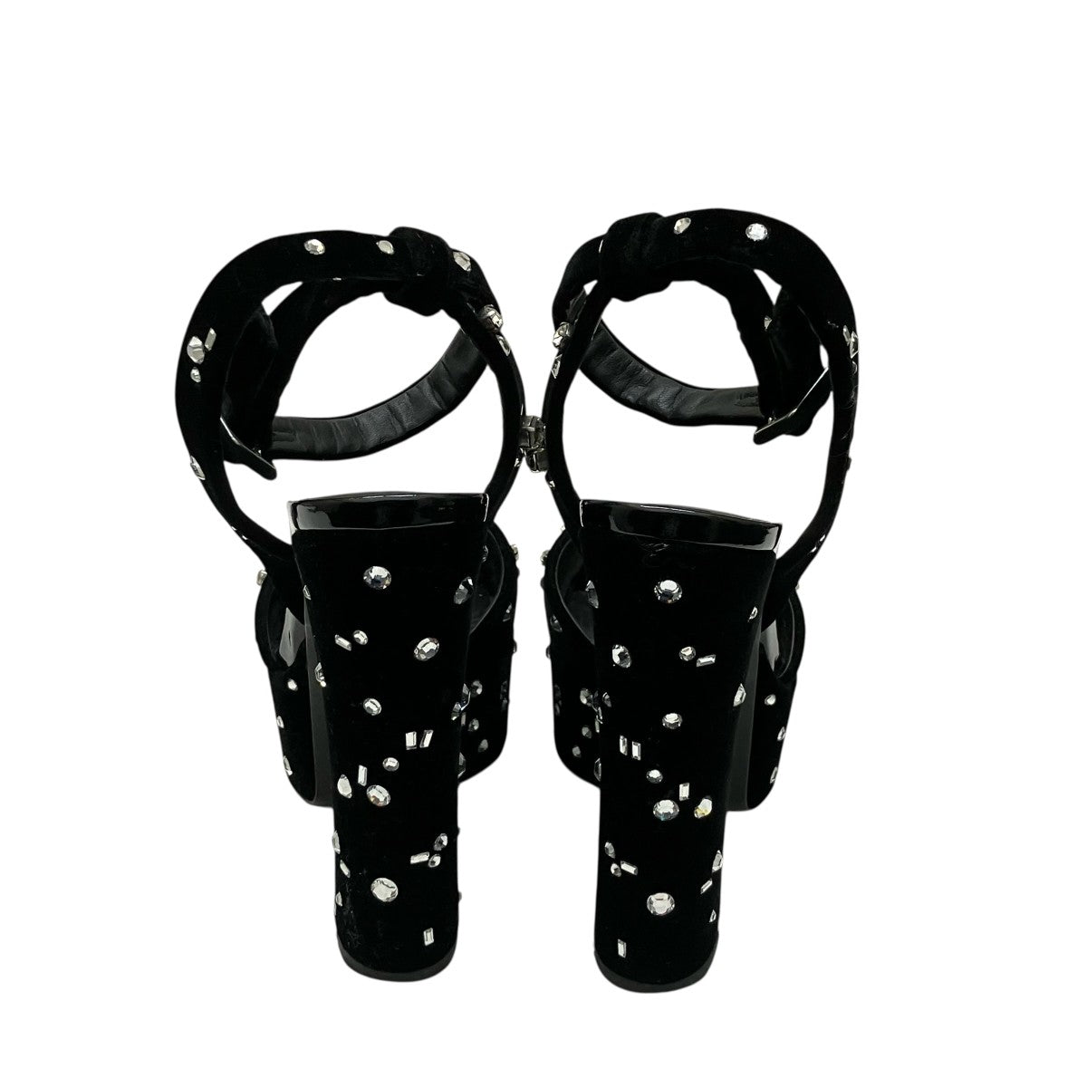 GIUSEPPE ZANOTTI ラインストーンベロアサンダル 古着・中古-2枚目のアイテム画像