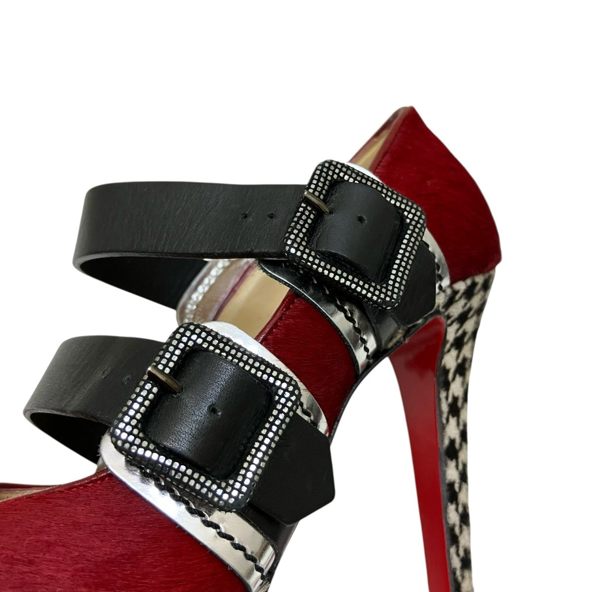Christian Louboutin ハラコオープントゥーパンプス 古着・中古-5枚目のアイテム画像