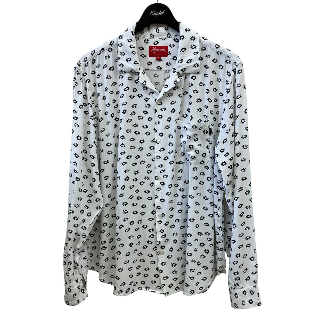 Supreme(シュプリーム) 総柄オープンカラーシャツ ホワイト サイズ M 