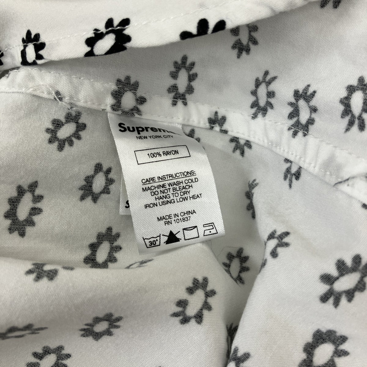 Supreme(シュプリーム) 総柄オープンカラーシャツ ホワイト サイズ M