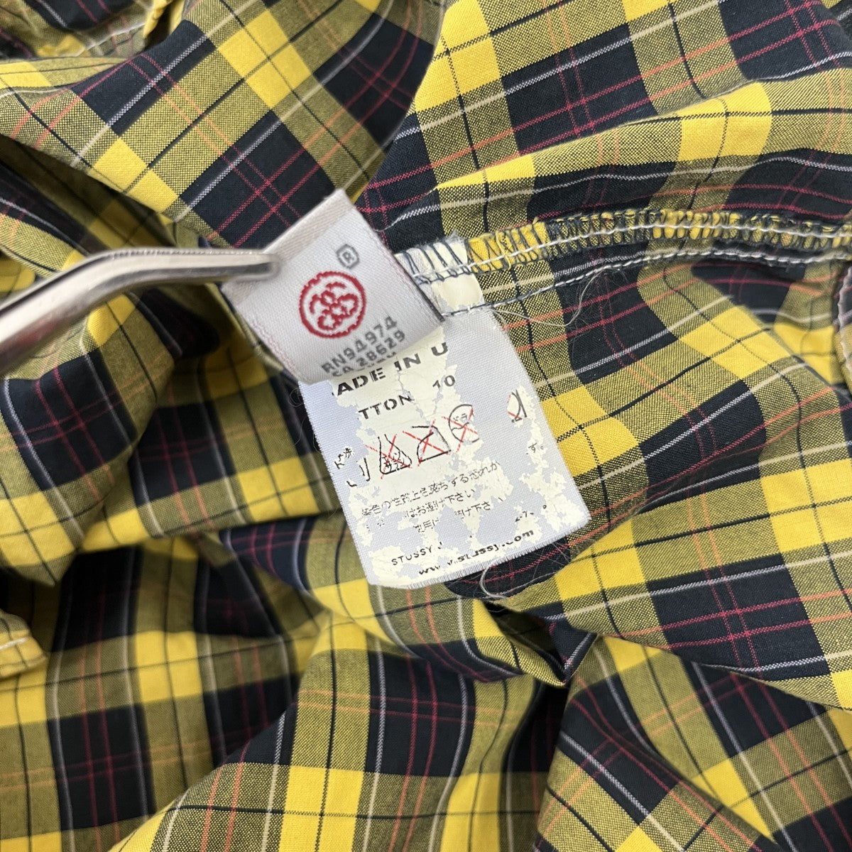 stussy 00Sチェック長袖シャツ 古着・中古-6枚目のアイテム画像