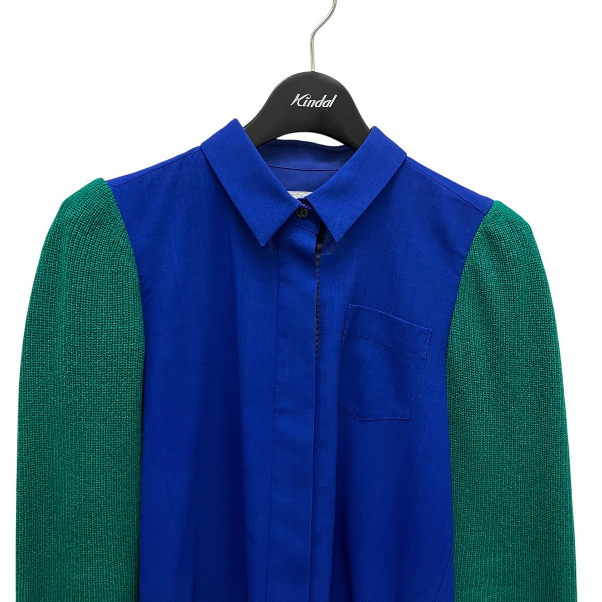 sacai(サカイ) ドッキングシャツ21-05783 21-05783 ブルー×グリーン