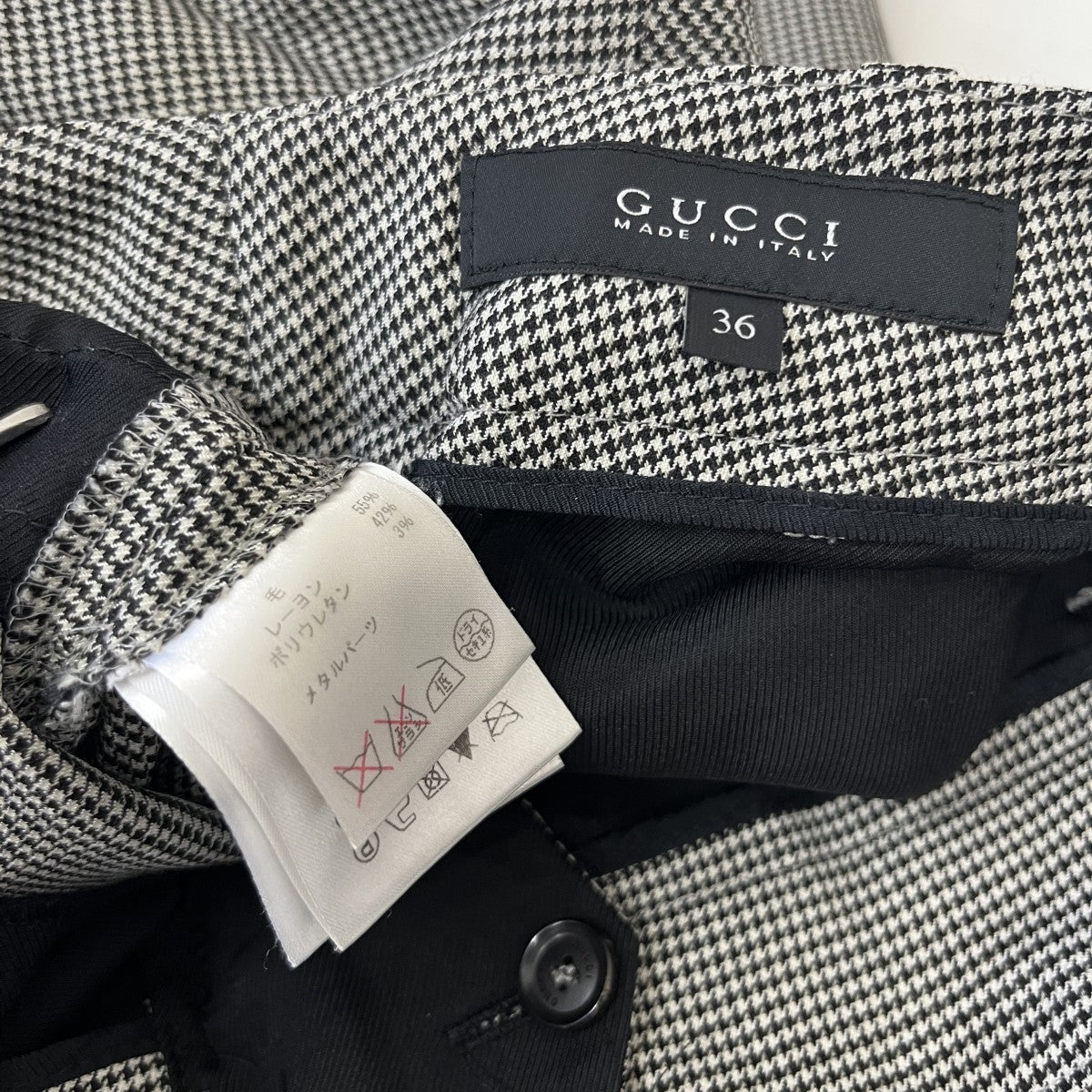 GUCCI ハウンドトゥーステーパードスラックス 古着・中古-5枚目のアイテム画像