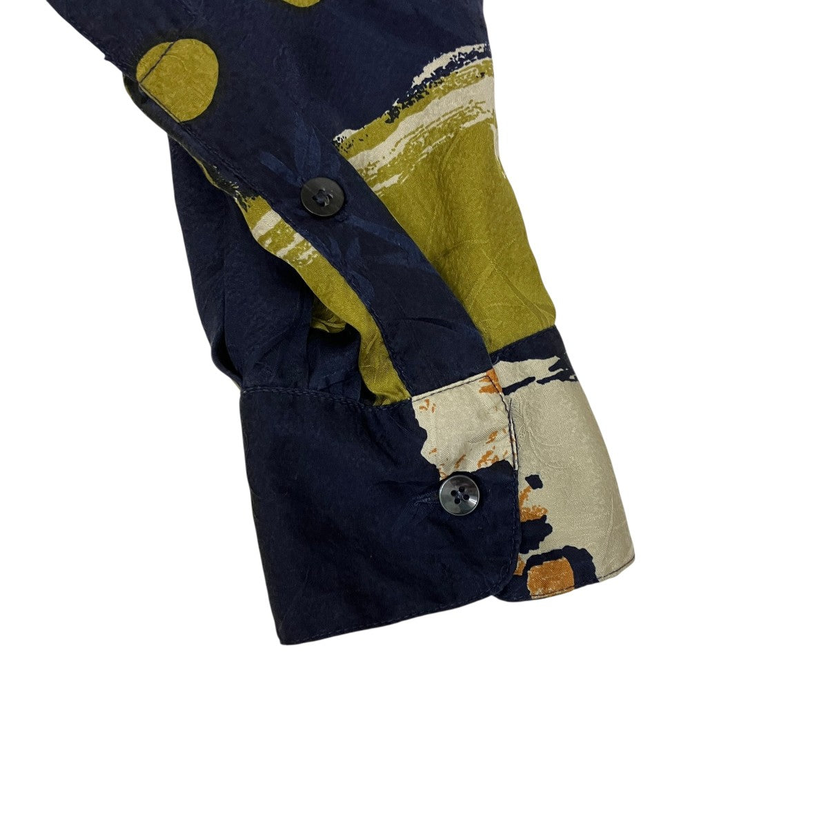 goouch(グーチ) 80-90S Vintageシルク総柄シャツ ネイビー サイズ S