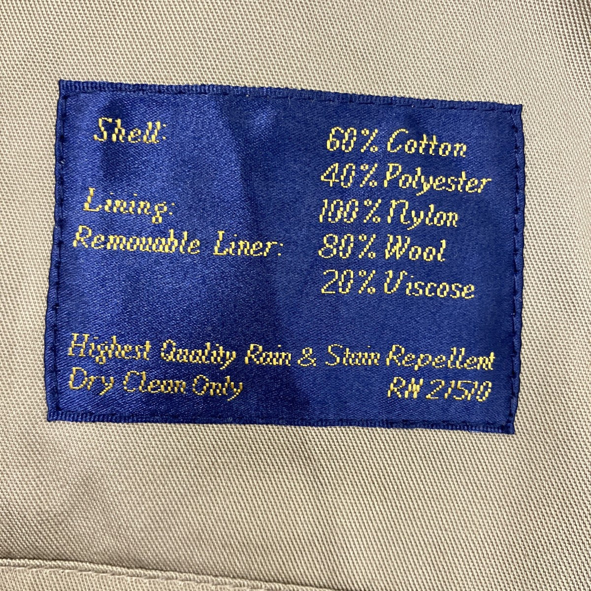 CHAPS RALPH LAUREN 70Ｓ Vintageトレンチコート インナー付 古着・中古-9枚目のアイテム画像