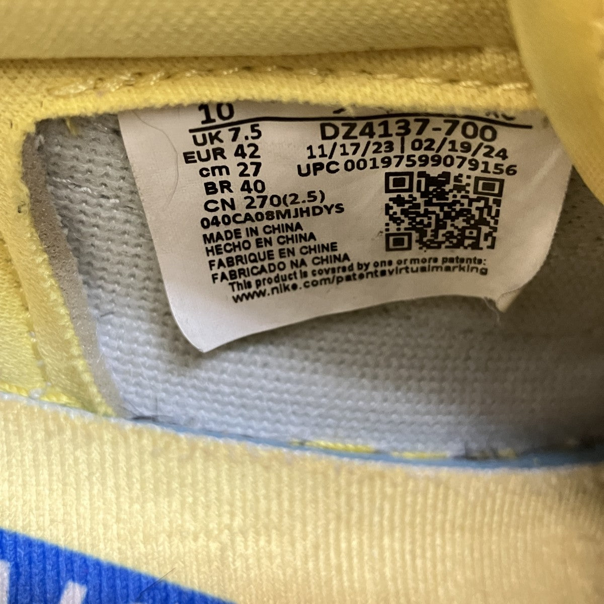 NIKE×Travis Scott Air Jordan 1 Retro Low OG CanaryスニーカーDZ4137-700 古着・中古-8枚目のアイテム画像