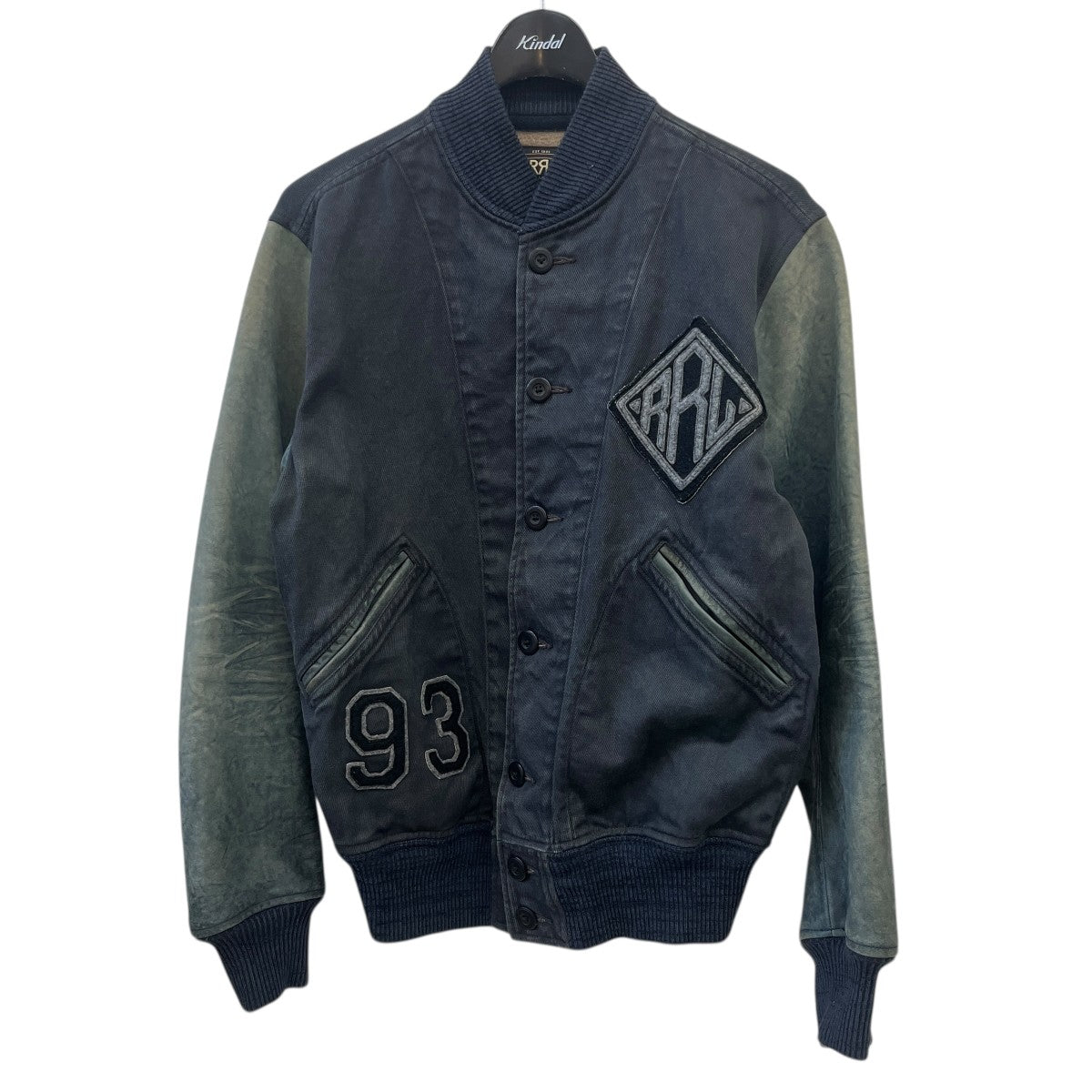 RRL Vintage加工レザー切替デニムジャケット 古着・中古-1枚目のアイテム画像