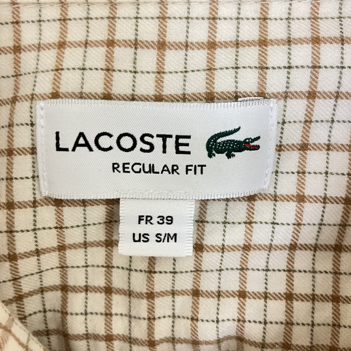 LACOSTE チェックオーガニックコットンフランネルシャツCH8535 古着・中古-5枚目のアイテム画像