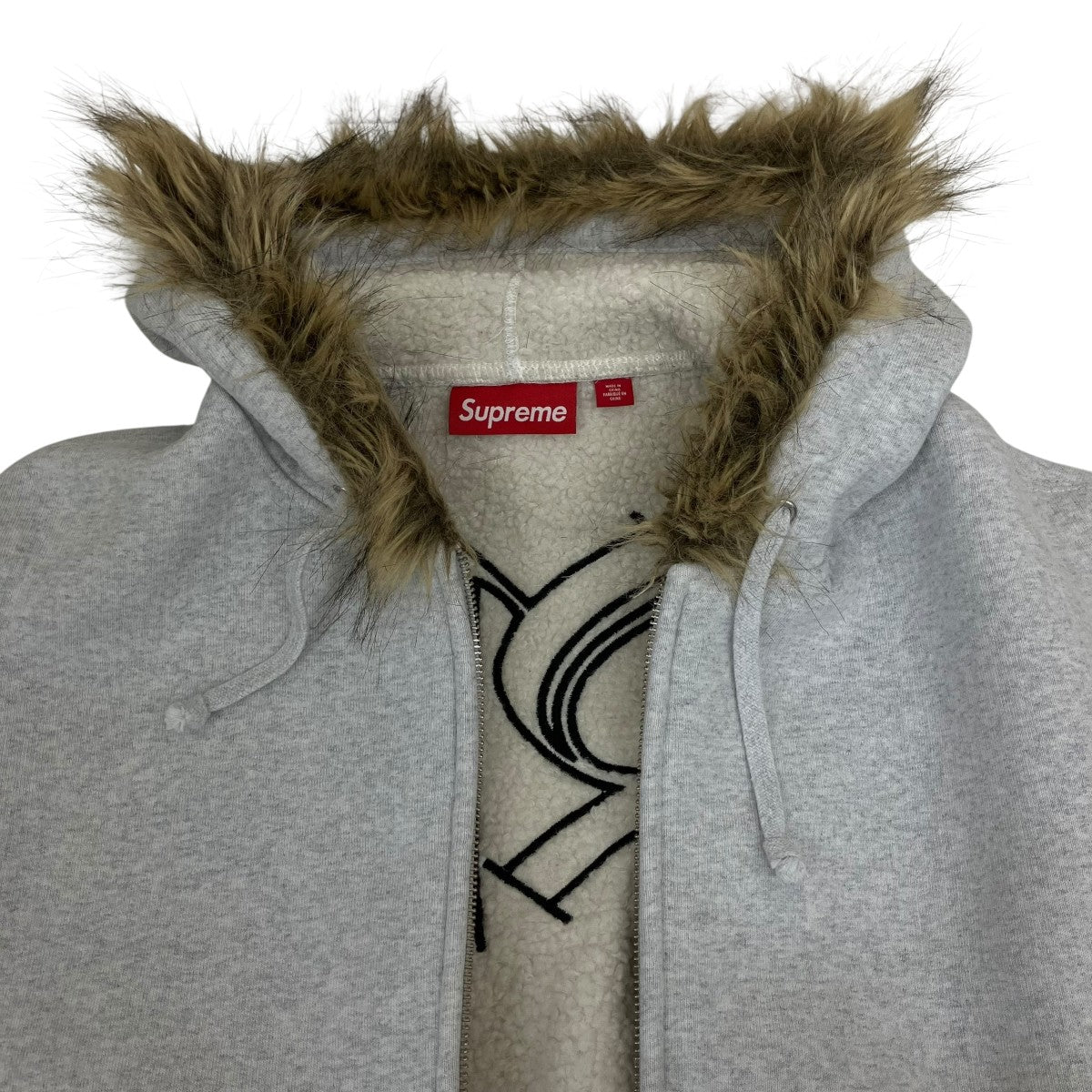 ファー付パーカーFaux Fur Zipup hoodedsweatshirt