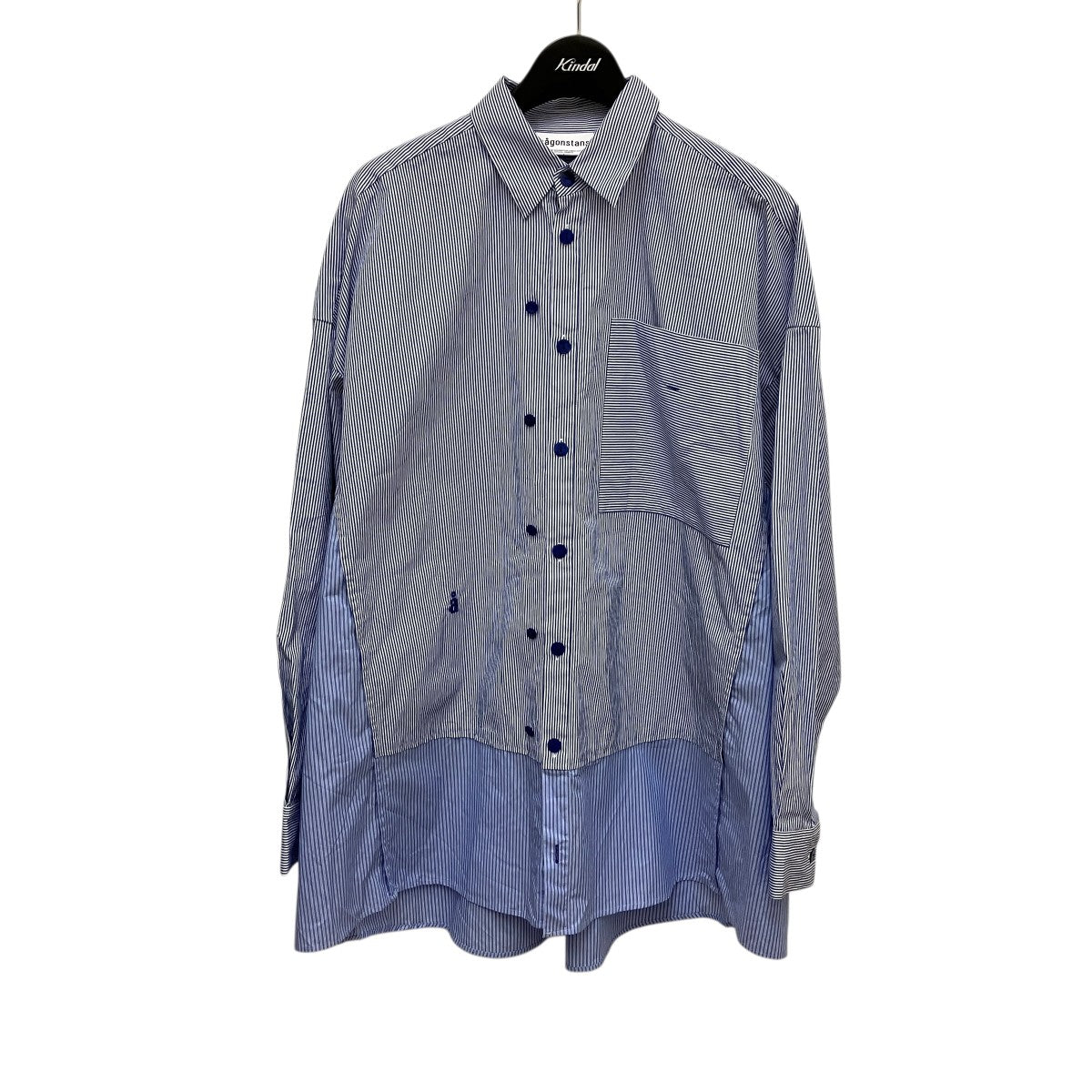 nagonstans wide flare shirt長袖シャツ470IS430-0041 古着・中古-1枚目のアイテム画像