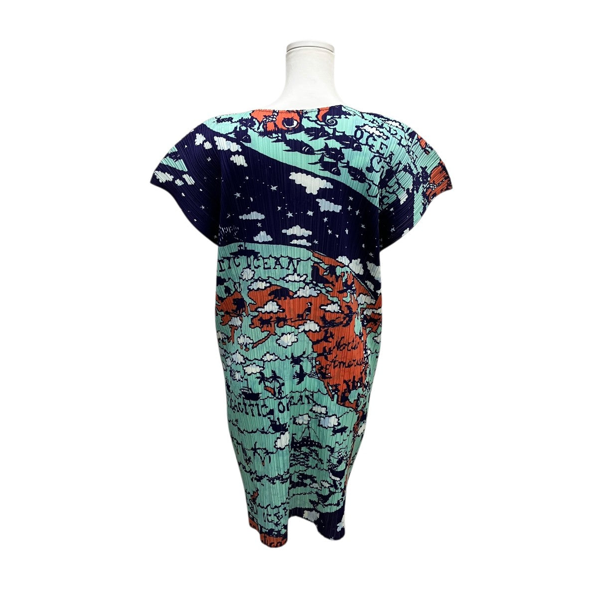 PLEATS PLEASE World Map Ocean総柄ロングプリーツブラウスPP23-JT607 古着・中古-3枚目のアイテム画像