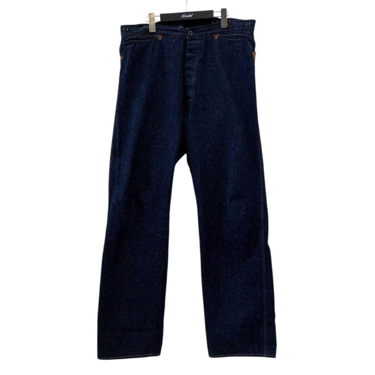 WAREHOUSE 1874 3POCKET HEAVY LEATHER BOUND OVERALLデニムパンツ1228 古着・中古-1枚目のアイテム画像