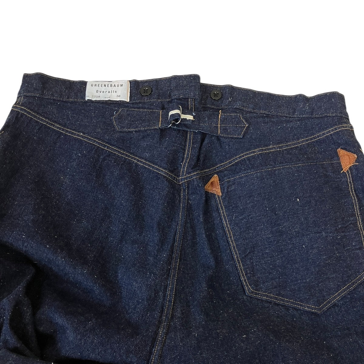 WAREHOUSE 1874 3POCKET HEAVY LEATHER BOUND OVERALLデニムパンツ1228 古着・中古-4枚目のアイテム画像