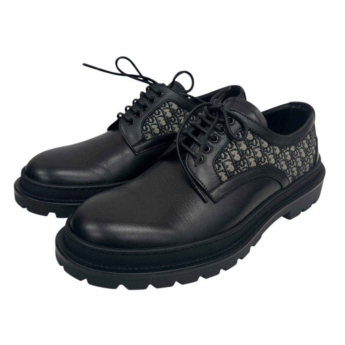 Christian Dior EXPL DERBY CALF JACQUARDレザーシューズ3DE319ZKD96140 古着・中古-1枚目のアイテム画像