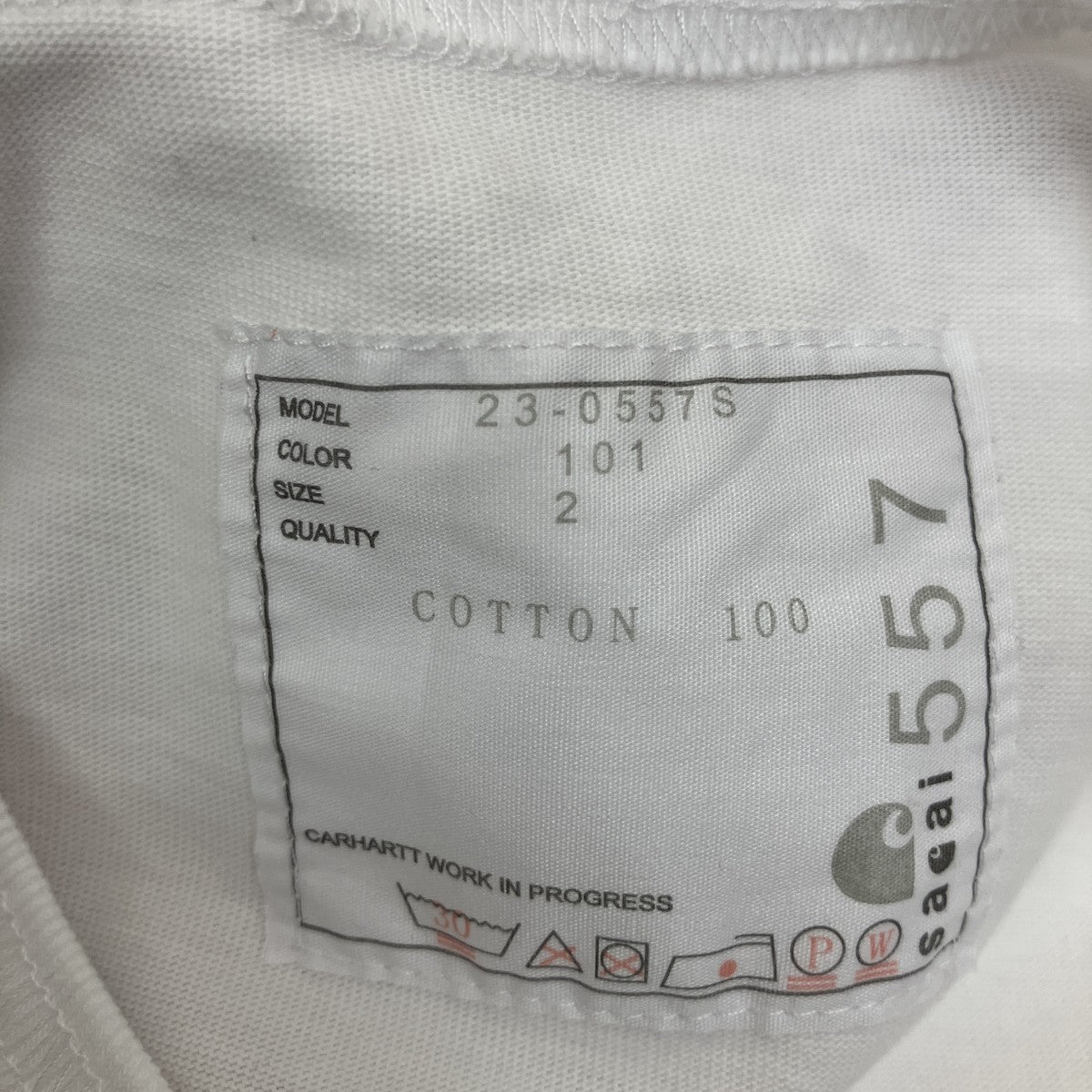 sacai×CarHartt Carhartt WIP T-shirt23-0557S 古着・中古-5枚目のアイテム画像