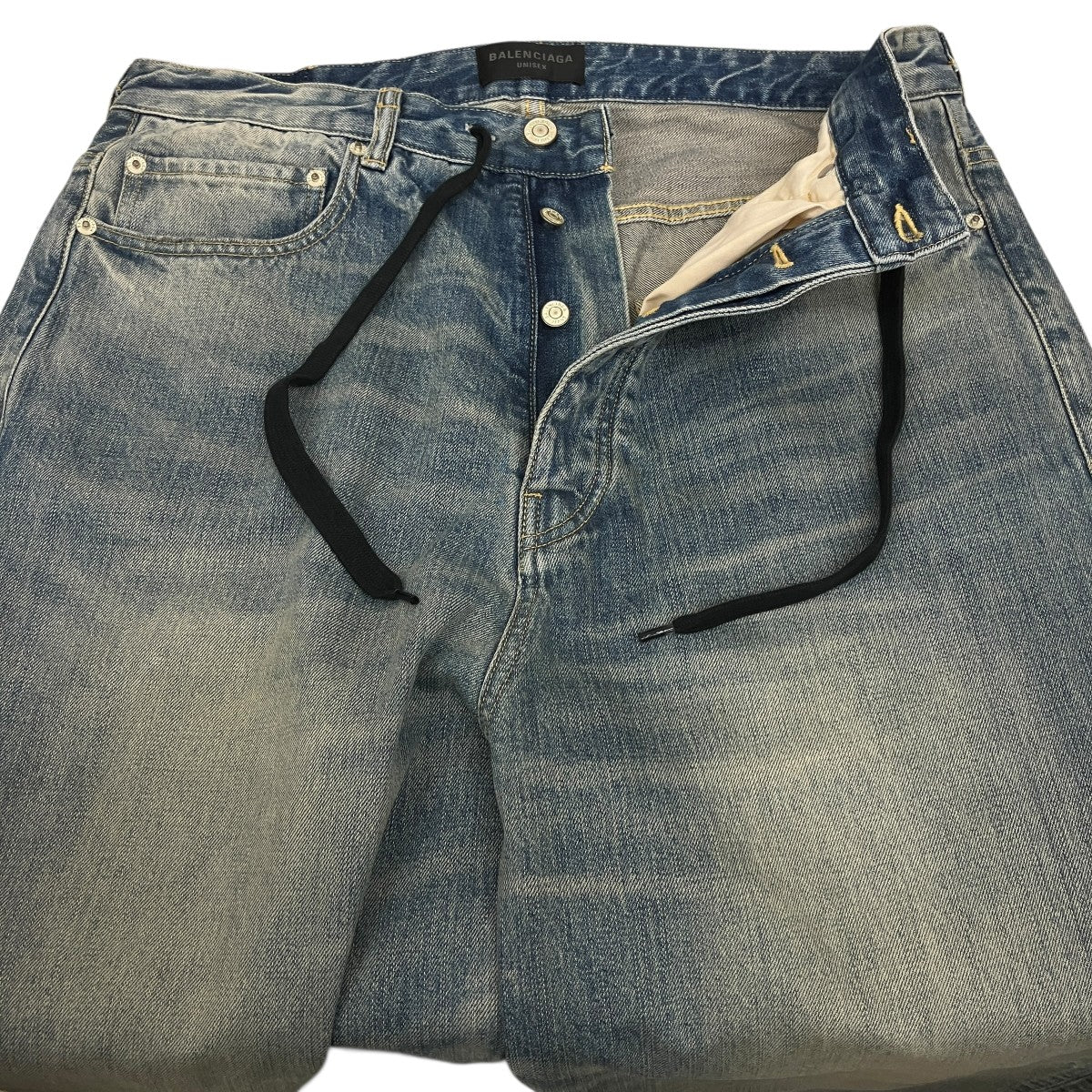 BALENCIAGA Drawstring Baggy Jeansデニムパンツ786643 古着・中古-3枚目のアイテム画像