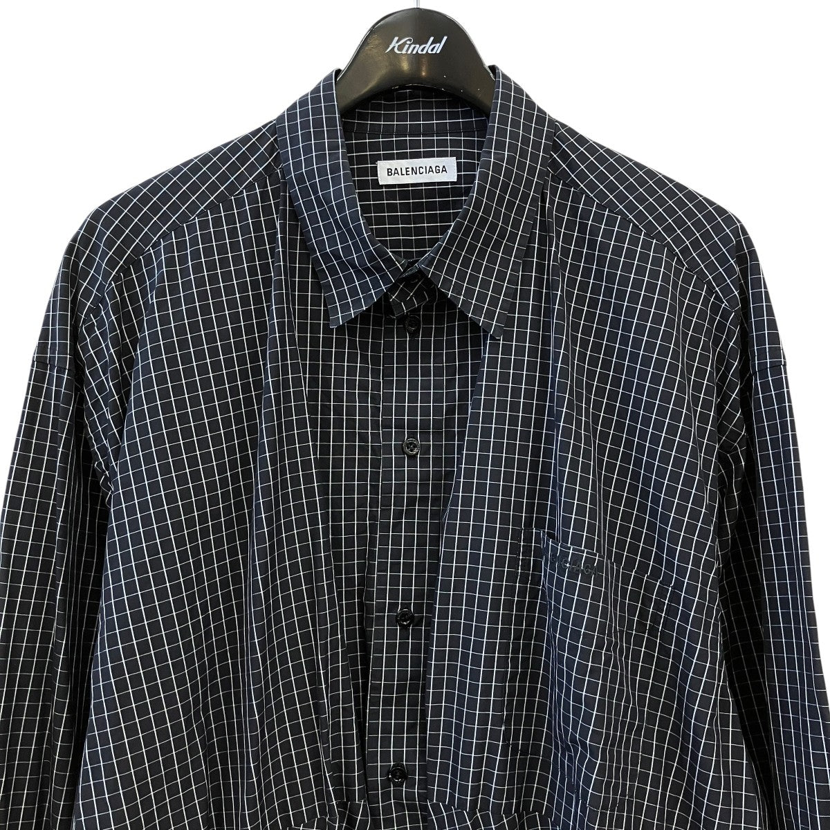 BALENCIAGA チェックオーバーサイズシャツ583895 古着・中古-3枚目のアイテム画像