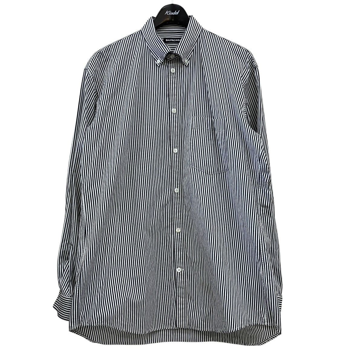 BALENCIAGA ストライプボタンダウン長袖シャツJP57 2019 00665 古着・中古-1枚目のアイテム画像