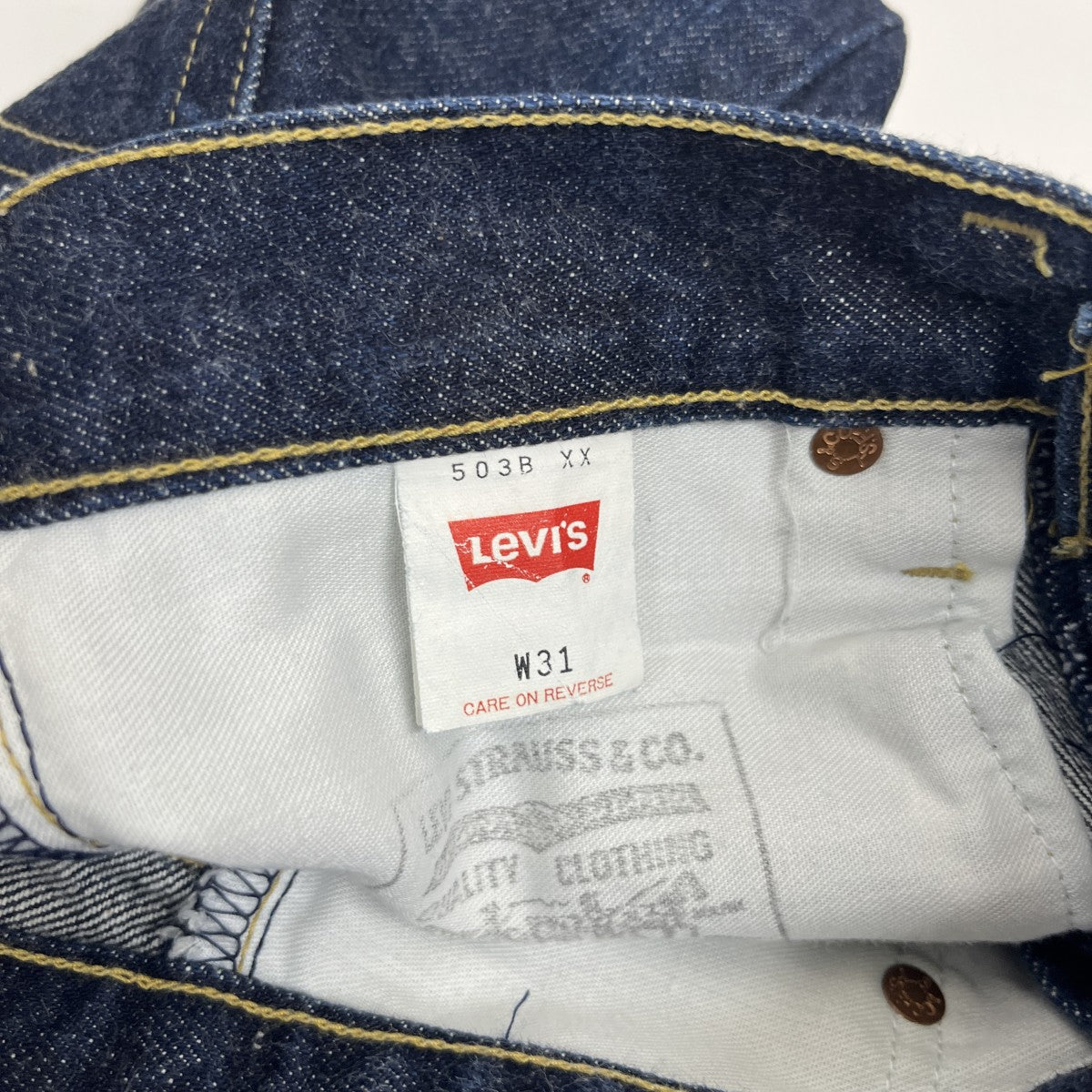 LEVI’S 503BXX 90’ｓ BIGE 赤耳 復刻日本製デニムパンツ 古着・中古-6枚目のアイテム画像