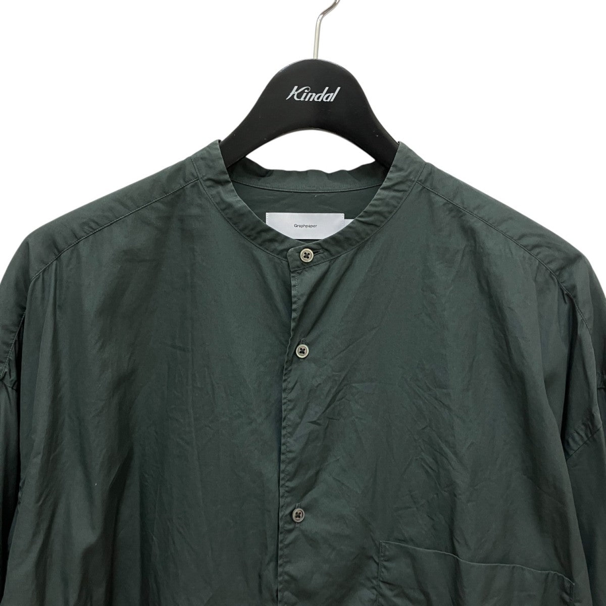 Graphpaper BROAD OVERSIZED L S BAND COLLAR SHIRT長袖シャツGM211-50111B 古着・中古-2枚目のアイテム画像