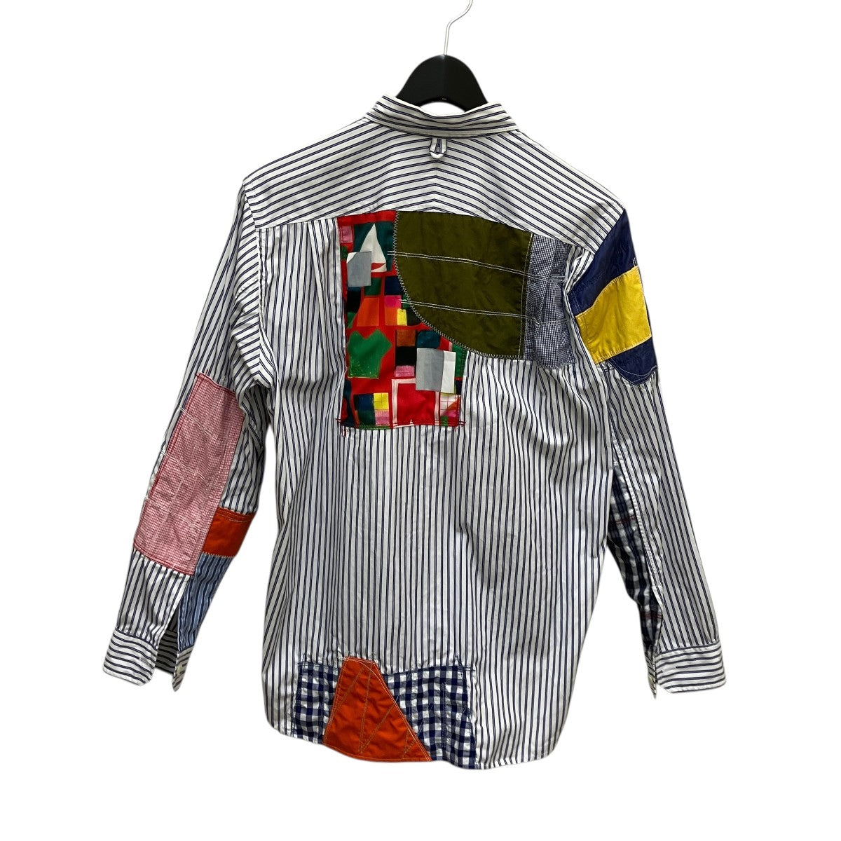 JUNYA WATANABE MAN ストライプパッチワーク長袖シャツWG-B020 古着・中古-3枚目のアイテム画像