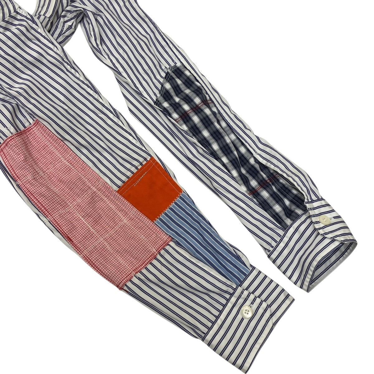 JUNYA WATANABE MAN ストライプパッチワーク長袖シャツWG-B020 古着・中古-4枚目のアイテム画像