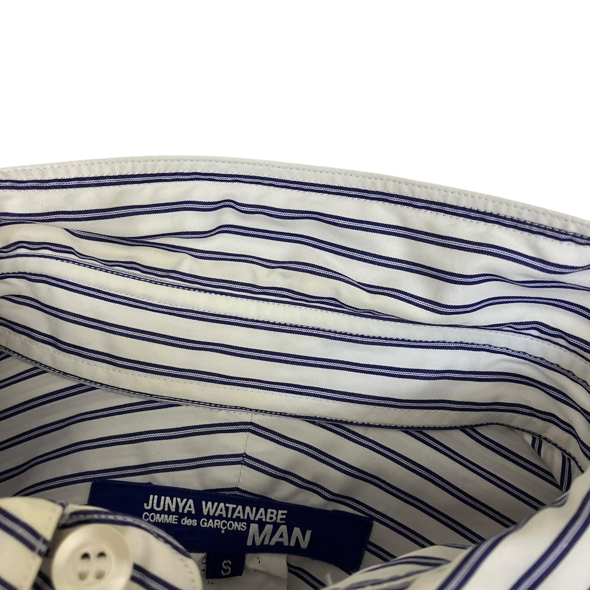 JUNYA WATANABE MAN ストライプパッチワーク長袖シャツWG-B020 古着・中古-7枚目のアイテム画像