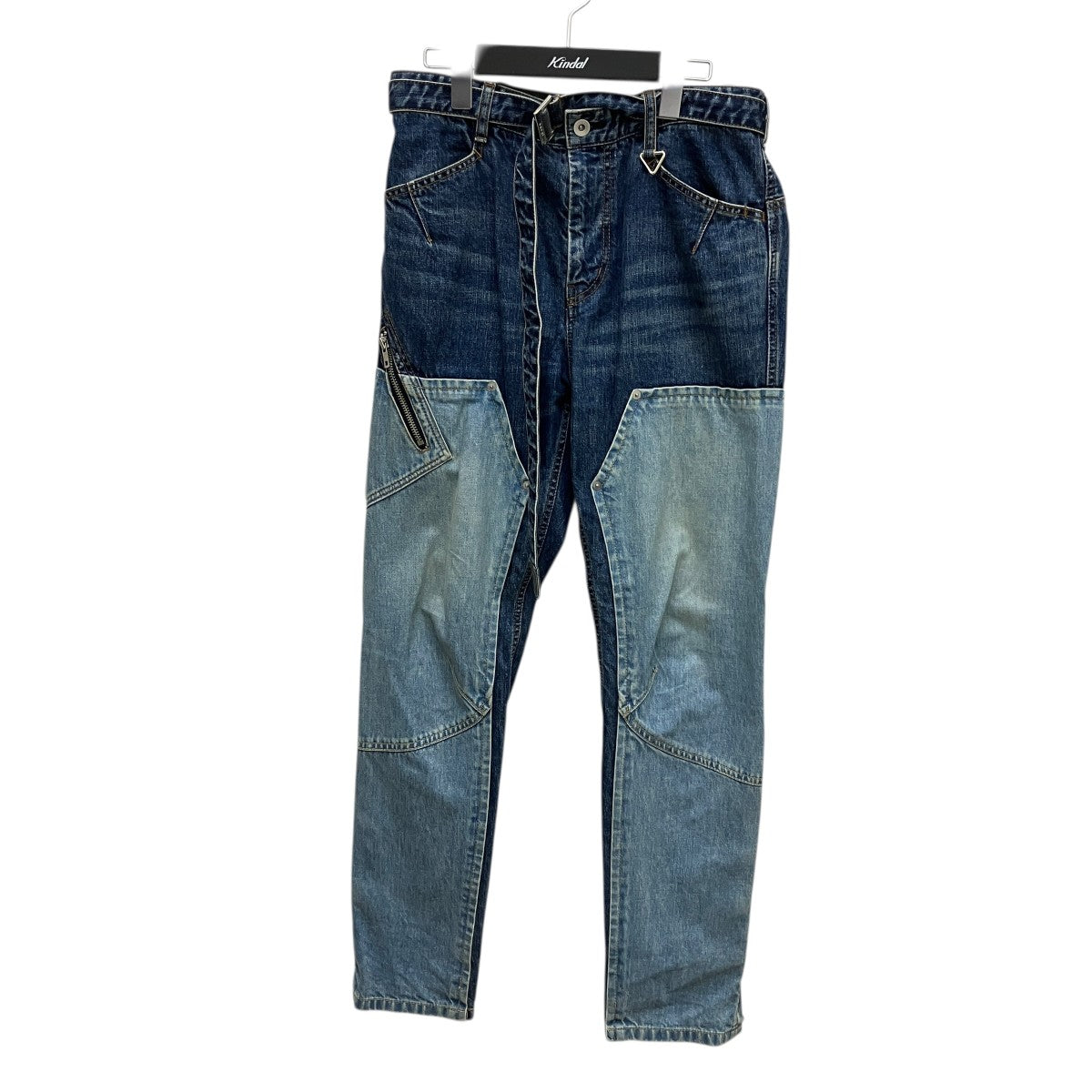 sacai ルテッドダブルニーベルト付デニムパンツ 古着・中古-1枚目のアイテム画像