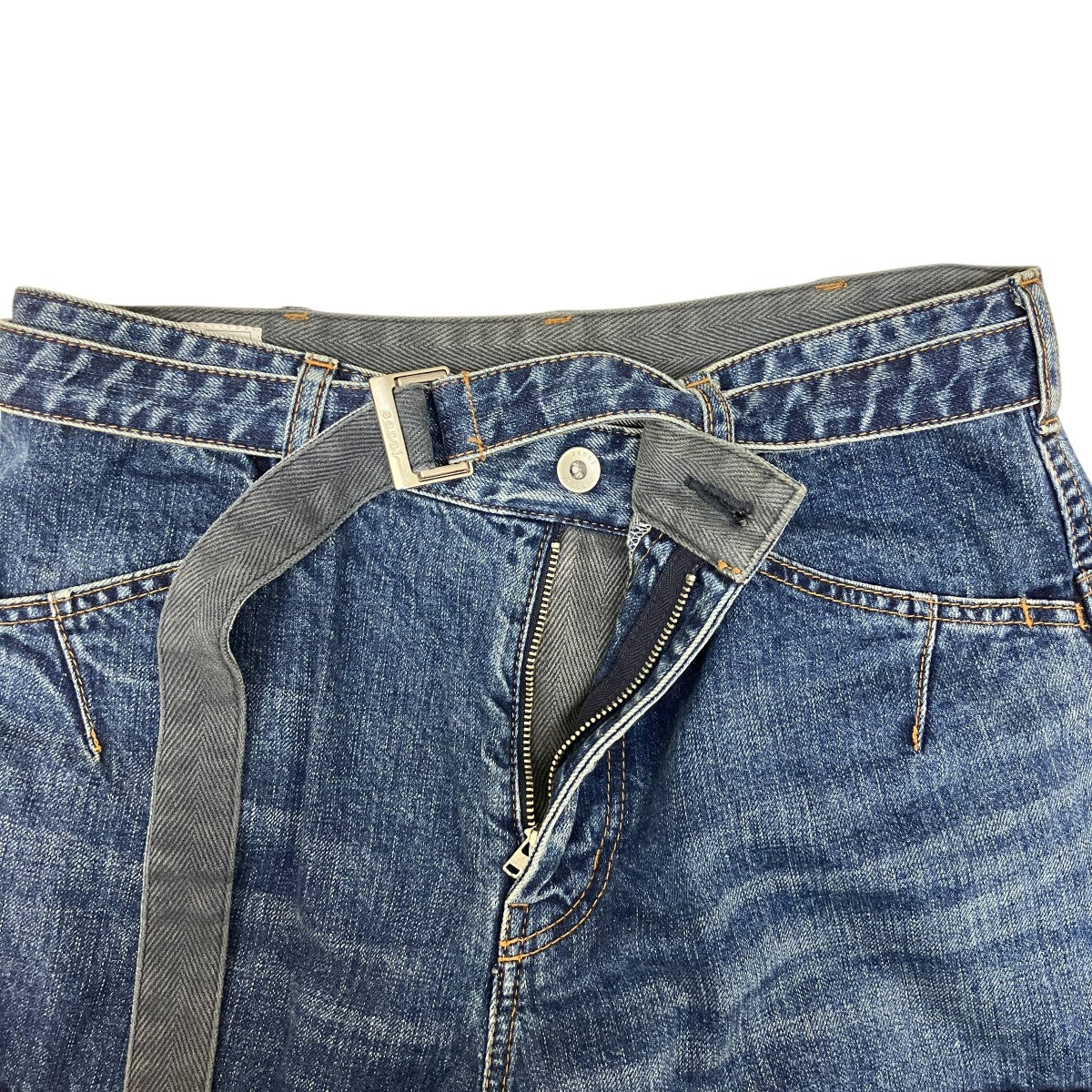 sacai ルテッドダブルニーベルト付デニムパンツ 古着・中古-3枚目のアイテム画像