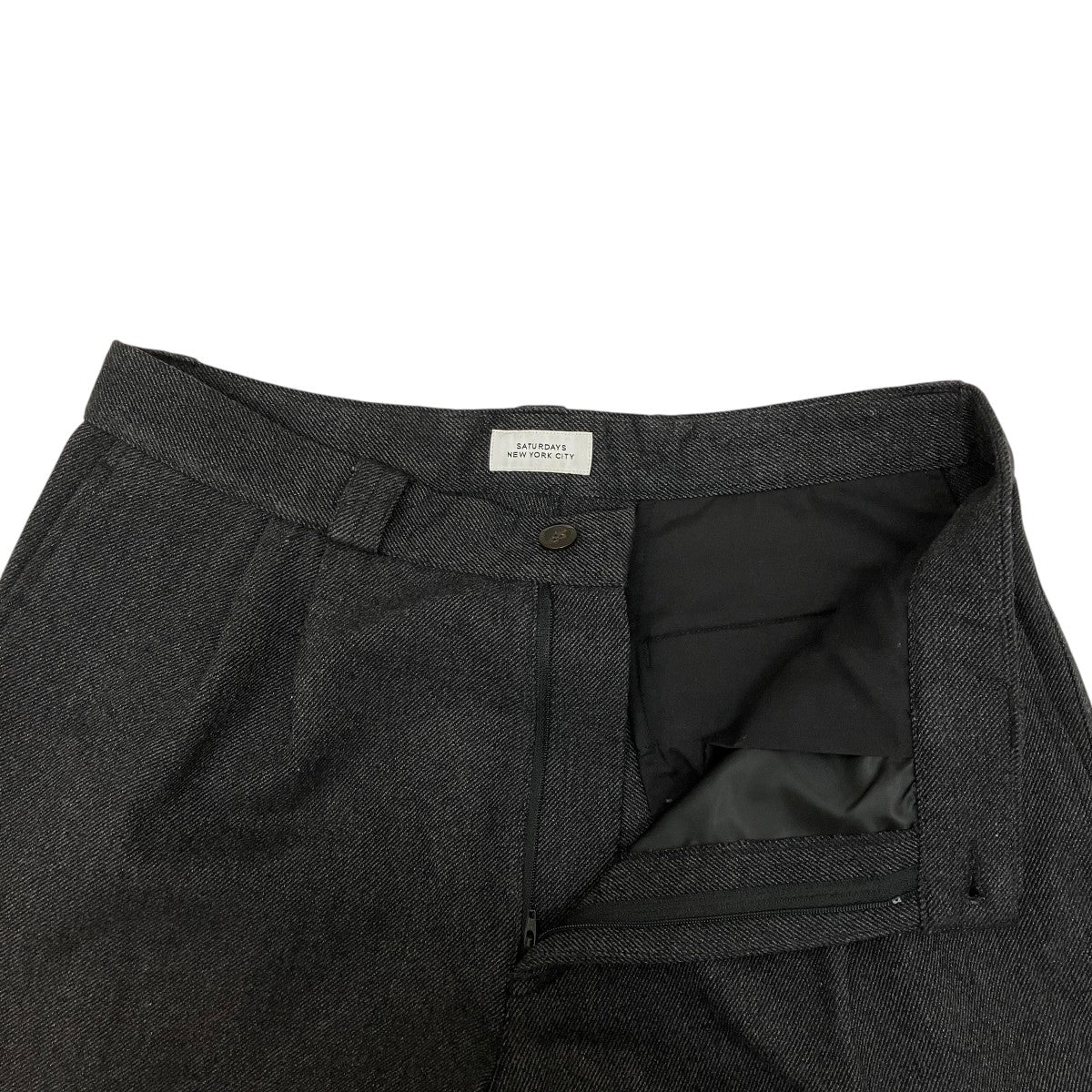 George Wool Wide Two Tuck PantストレートパンツBBS-75130