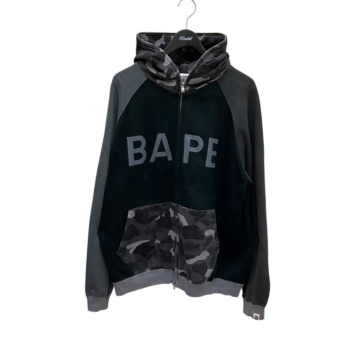 BAPE BY A BATHING APE 無地×カモフラフルジップパーカー 古着・中古-1枚目のアイテム画像