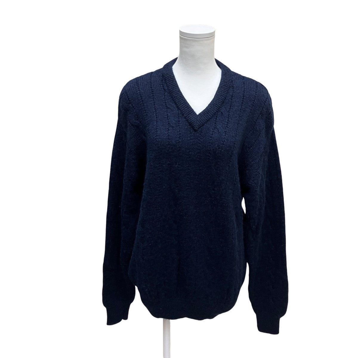 Christian Dior MONSIEUR VネックケーブルニットK-8280 古着・中古-1枚目のアイテム画像