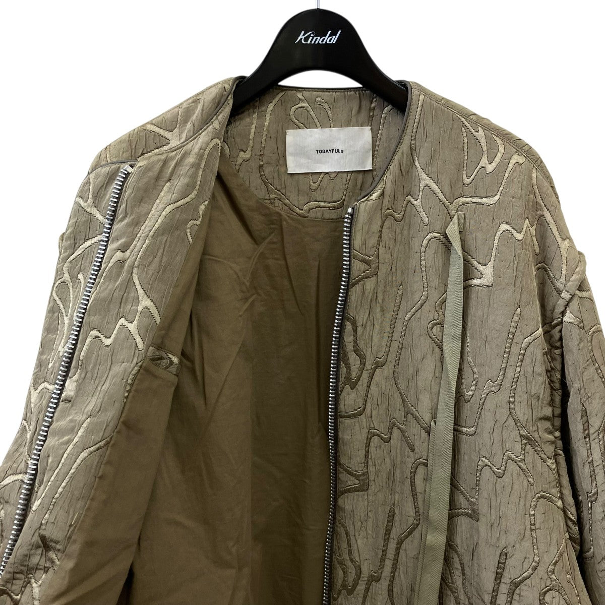 23AWJacquard Piping Blousonノーカラー中綿ジャケット12310104