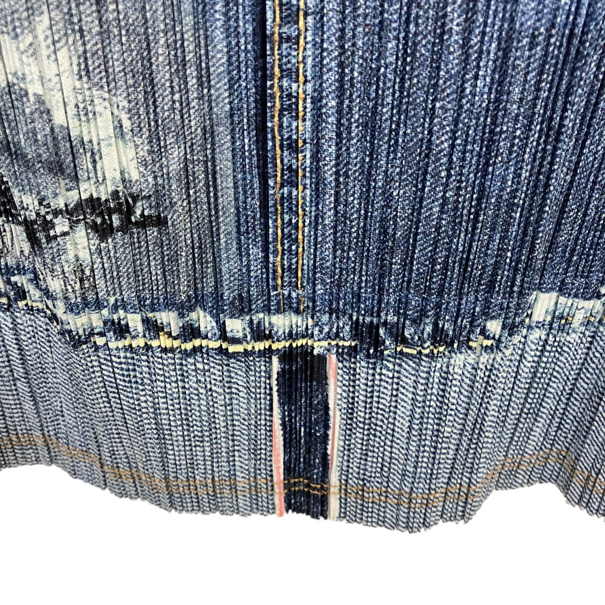 PLEATS PLEASE 07SSデニム転写柄スカートPP71-JG532 古着・中古-3枚目のアイテム画像