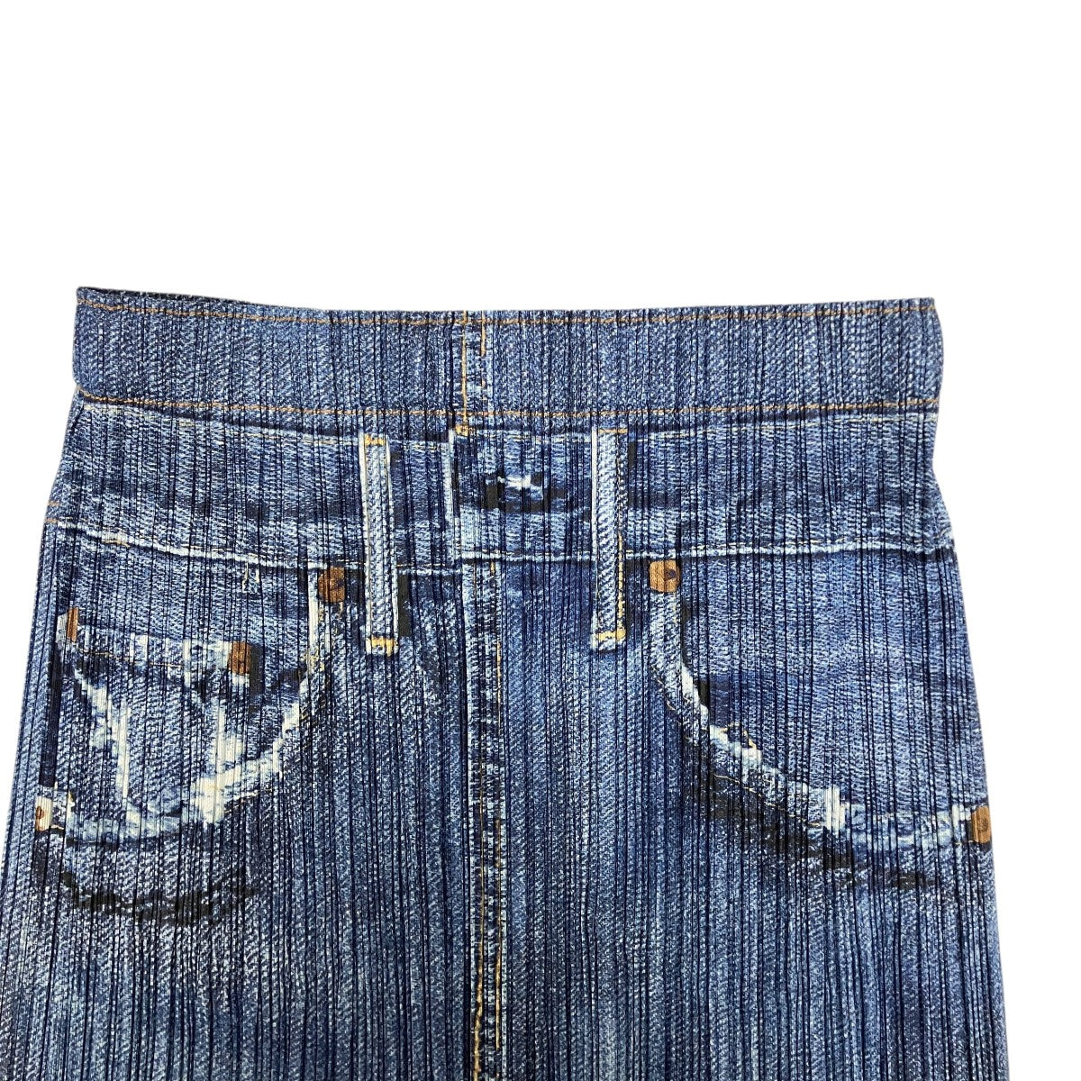 PLEATS PLEASE 07SSデニム転写柄スカートPP71-JG532 古着・中古-4枚目のアイテム画像