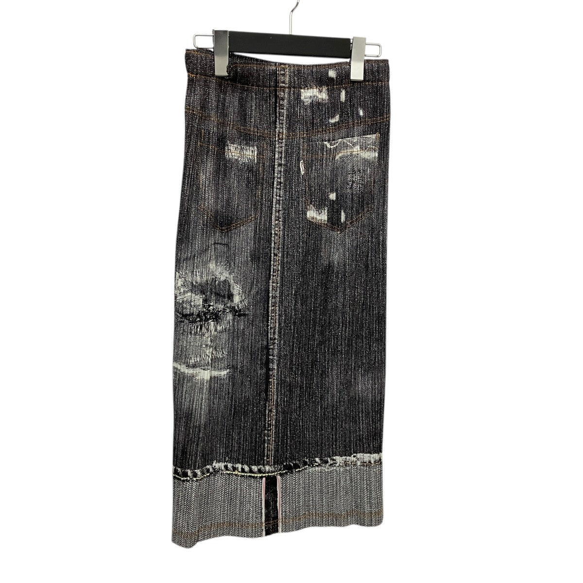 PLEATS PLEASE 07SSデニム転写柄スカートPP71-JG532 古着・中古-2枚目のアイテム画像