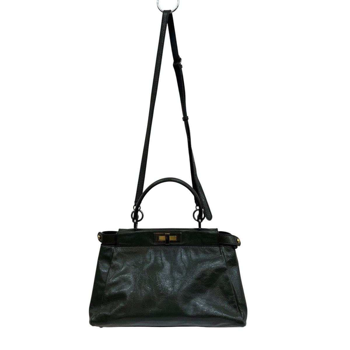 FENDI ピーカブー エナメルショルダーバッグ 古着・中古-1枚目のアイテム画像