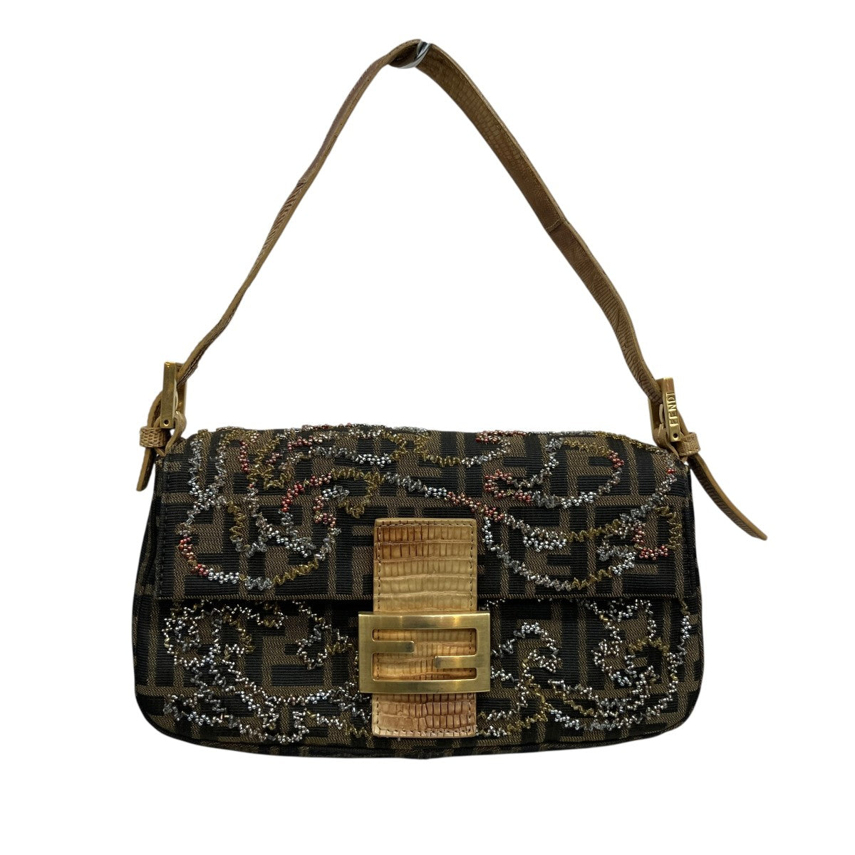 FENDI マンマバケット ビジューズッカ柄ショルダーバッグ 古着・中古-1枚目のアイテム画像
