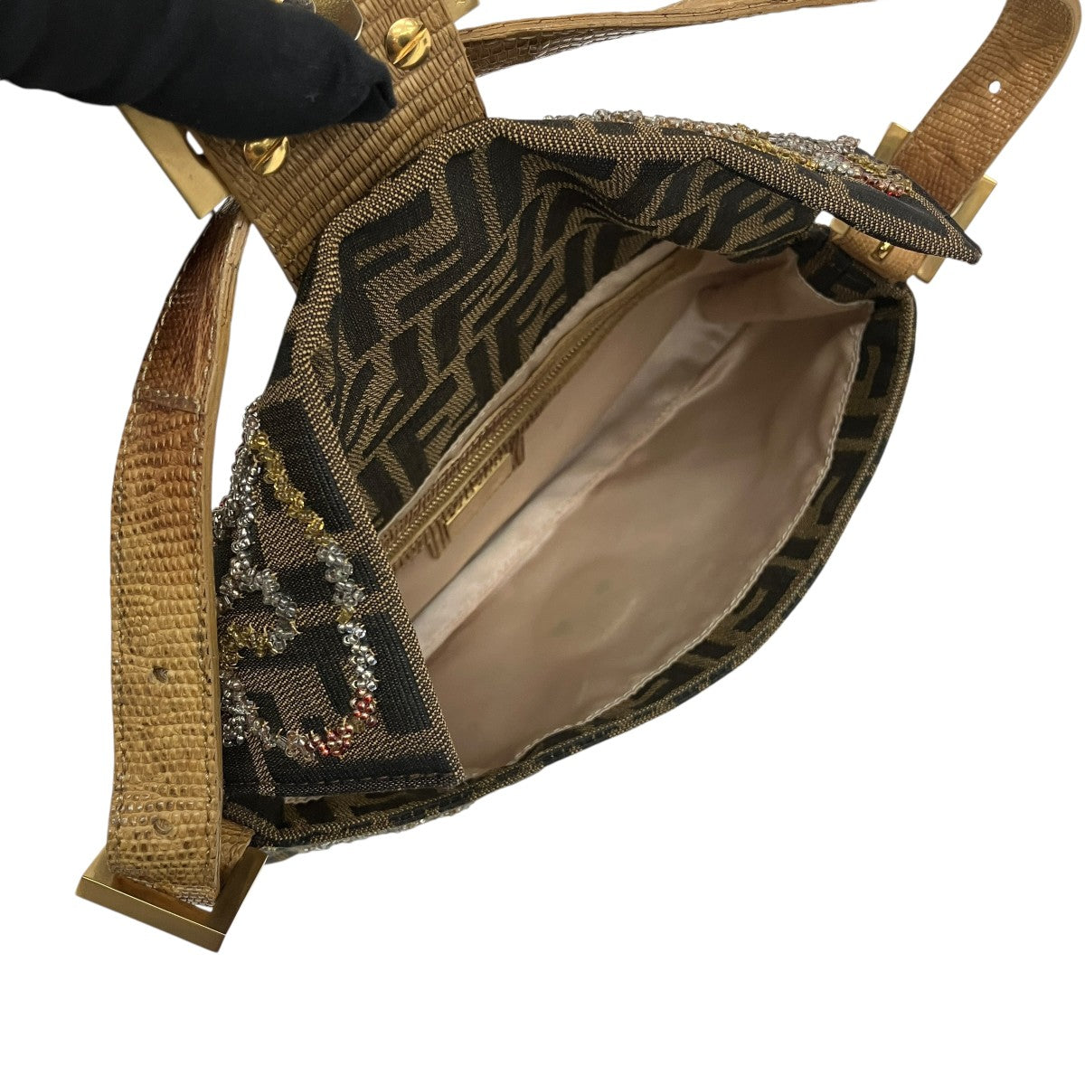 FENDI マンマバケット ビジューズッカ柄ショルダーバッグ 古着・中古-7枚目のアイテム画像