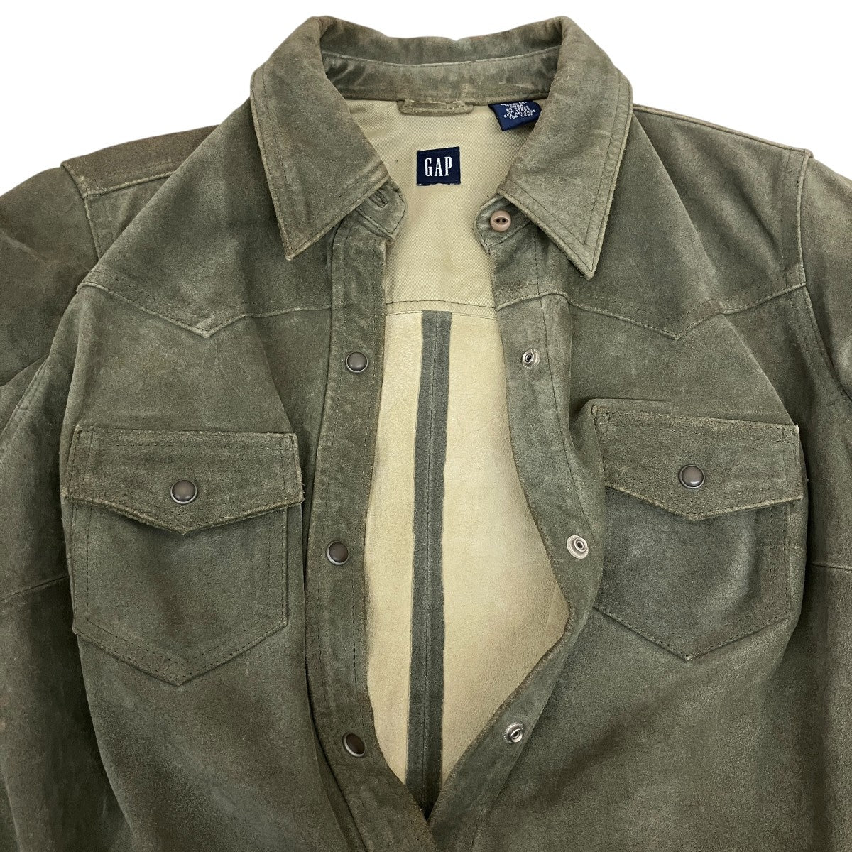GAP OLDGAPレザーシャツ 古着・中古-3枚目のアイテム画像