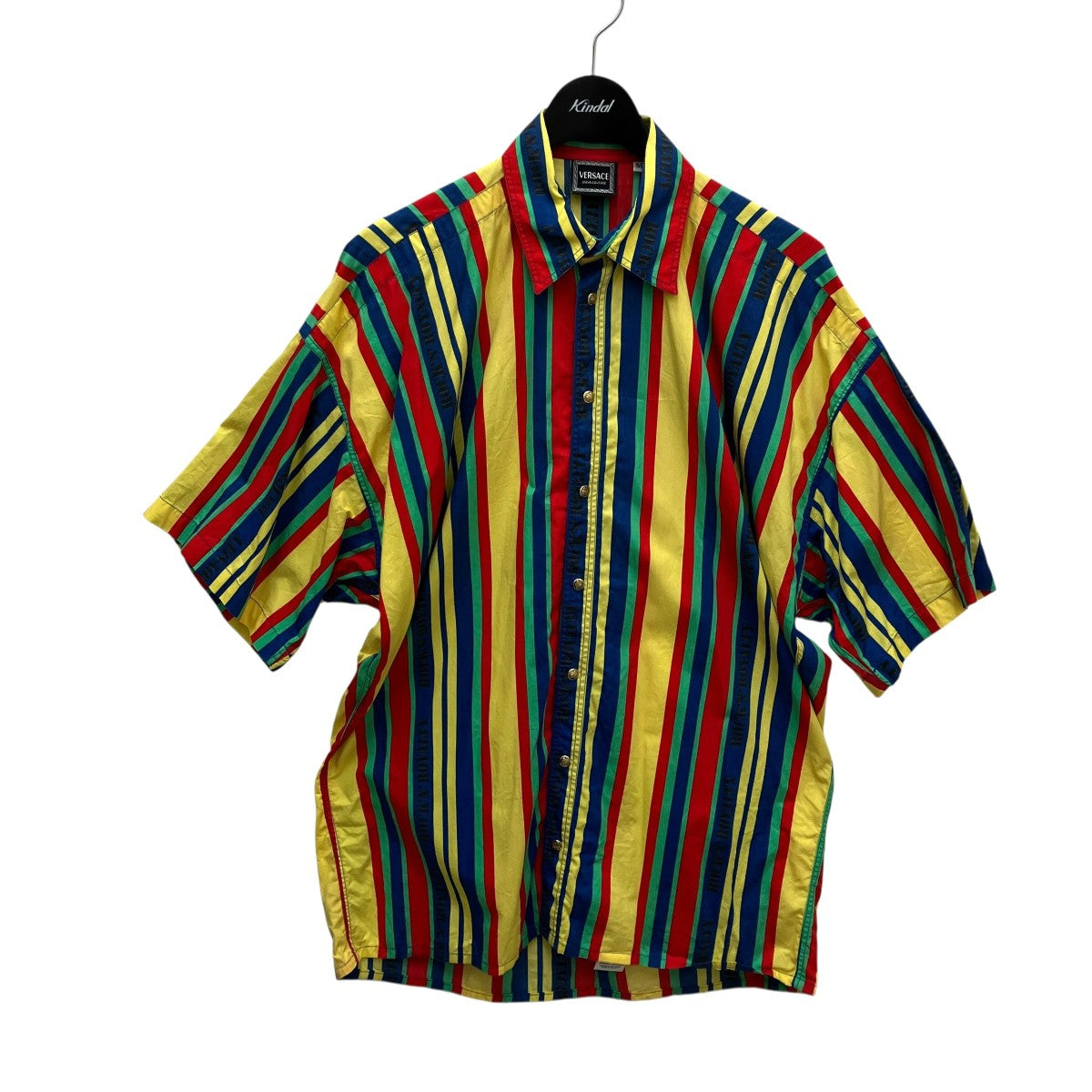 VERSACE JEANS COUTURE ストライプ半袖シャツ 古着・中古-1枚目のアイテム画像