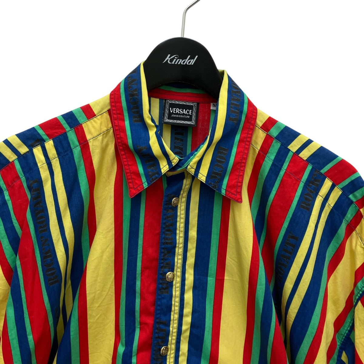 VERSACE JEANS COUTURE ストライプ半袖シャツ 古着・中古-2枚目のアイテム画像