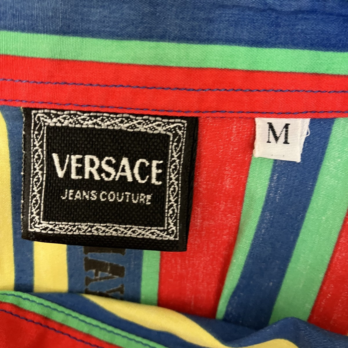 VERSACE JEANS COUTURE ストライプ半袖シャツ 古着・中古-6枚目のアイテム画像