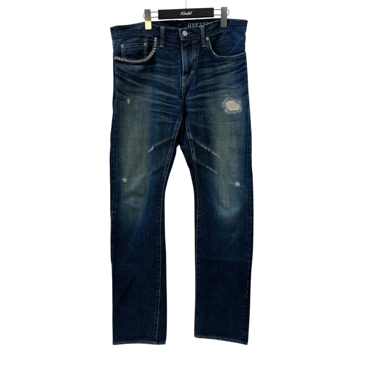 Hysteric Glamour RW CLASH加工デニムスリムストレートパンツ02191AP20 古着・中古-1枚目のアイテム画像