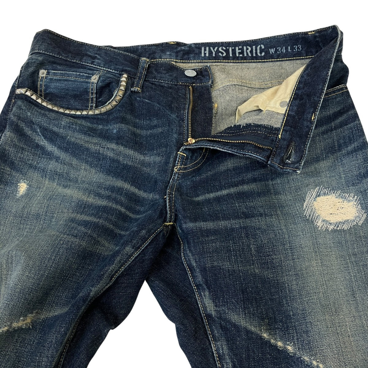 Hysteric Glamour RW CLASH加工デニムスリムストレートパンツ02191AP20 古着・中古-3枚目のアイテム画像